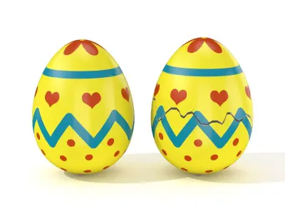 Easter Egg Cracked  N007 Low-poly 3D model