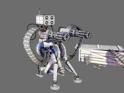 TF2 Sentry gun with munition 3D model