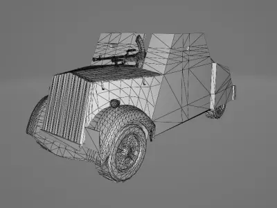 Beaverette mk 2 Game PBR Low-poly 3D model