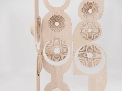 Modern Wood Sculpture 3D model