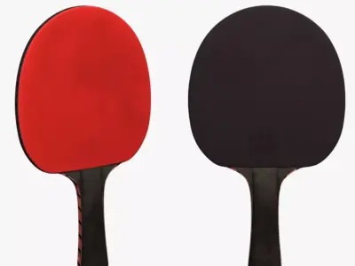 Ping Pong Racket Low-poly 3D model