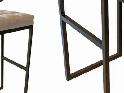 bar chair leather Industrial 3D model