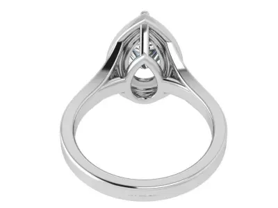 Pear Solitaire Ring 3864 3D print model