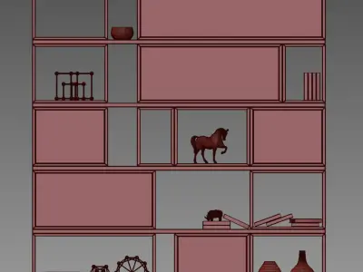 Awesome Contemporary Bookshelves 3D model