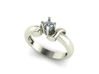 solitair ring  ready to print 3D print model