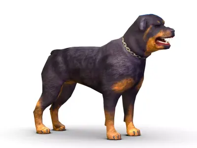 LowPoly Monster Black Mastiff Dog Low-poly 3D model