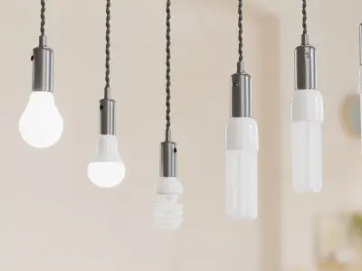 16 Bulbs Types 3D model
