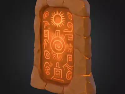 Ancient Sun Tablet Low-poly 3D model
