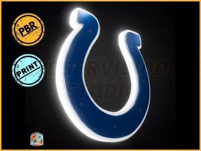 Indianapolis Colts logo - Cinematic - 3D print 3D model