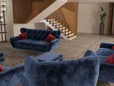 House Architecture Low-poly 3D model