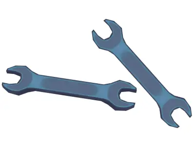 Wrench - Hand Painted Free 3D model