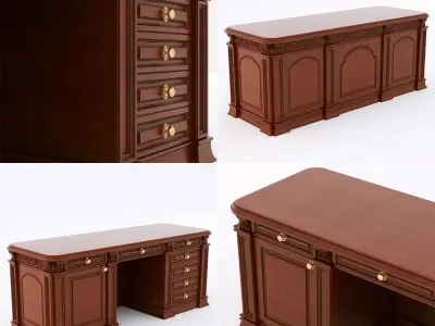 classical writing table 3D model