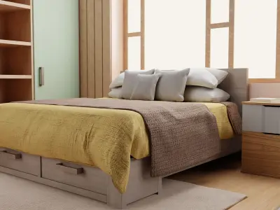 Bedroom interior 3D model 4