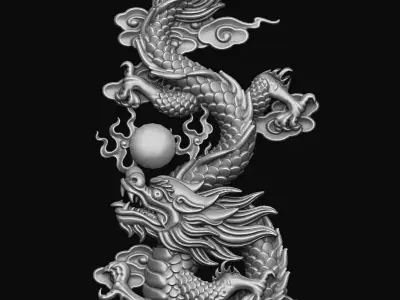 Dragon Bas-Relief 3D print model