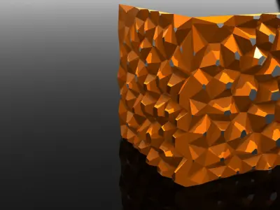 Voronoi 3d Wall Parametric Facade Design Grasshopper Rhino File 3D model