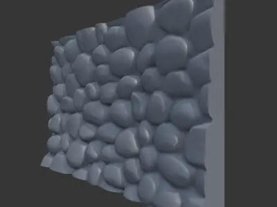 Dirty Abandoned Stone Wall 3D model