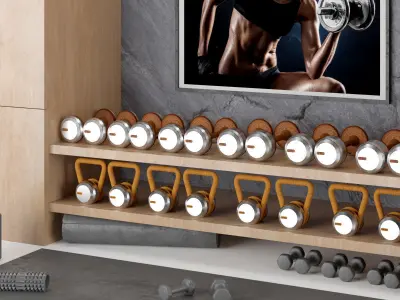 Home Gym Yoga Fitness Decoration Set 58   3D model