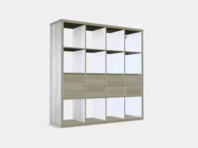 KALLAX Shelving unit with 4 inserts 18 Low-poly 3D model