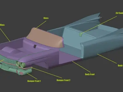 Cadillac Sedan Deville 59 - 3D Printable Model 3D print model