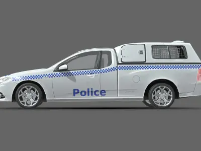 Ford Falcon FG UTE Police 2011 Low-poly 3D model