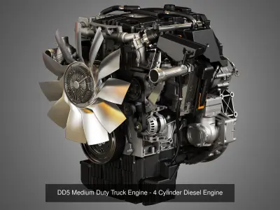 DD5 - DD15 Engines - Diesel Truck Engines  2 in 1 3D Model Collection