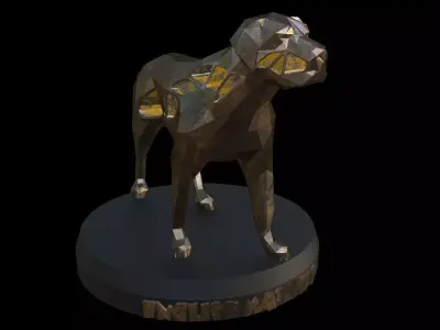 Steampunk English Mastiff Pose Low-poly 3D model