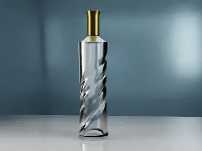 Elegant Spiral Glass Perfume  Glass bottle  3D model