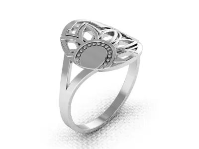 Silver ring in the form of a sun for 3D printing 3D print model