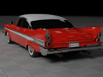 50s 60s and 70s Car Pack - 6 Cars Low-poly 3D model