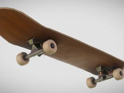 Skateboard Low-poly 3D model 15