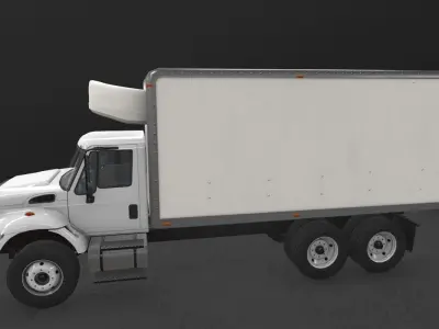 Fridge Truck International 7400 Low-poly 3D model