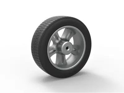 Car wheel 5 Scale 1 to 10 3D print model