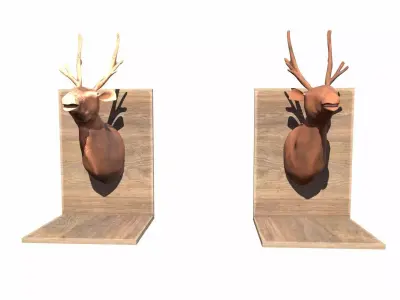 Wooden Sambar Deer Animal Low-poly 3D model