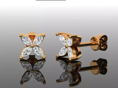 Women Diamond Earrings 3D print model 114