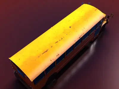 School Bus Low-poly 3D model