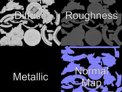 Elegant Marble Column model pack Low-poly 3D model