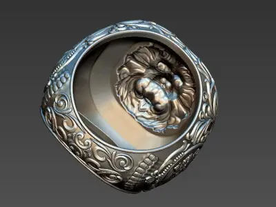 man ring lion 3D print model