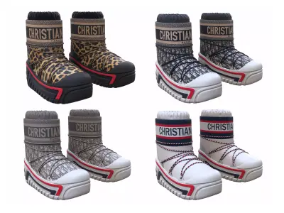 Dior Alps Snow Ankle Boots 3D Model Pack