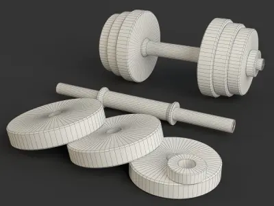 Sport Dumbbells - simplified model 3D model