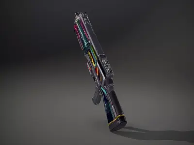 Neon Cyber Blaster model pack Low-poly 3D model