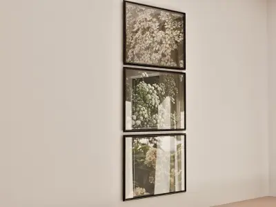 3D Framed Botanical Wall Art Scene 3D model