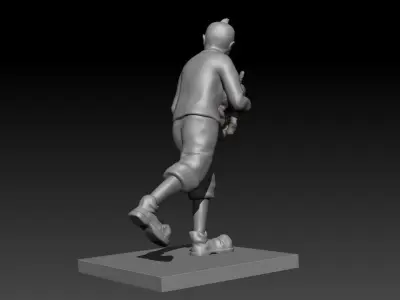 TinTin Run with Milu 3D print model