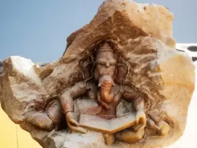 Ganesh and shiva - Two Sided Stone Statue - 3D Model 3D model