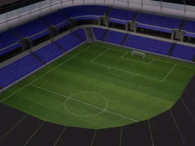 Football Stadium and Interiors Low-poly 3D model purchase