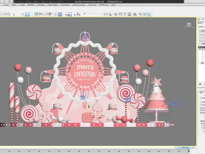 the ferris wheel art shoppingmall decoration stage design  3D model