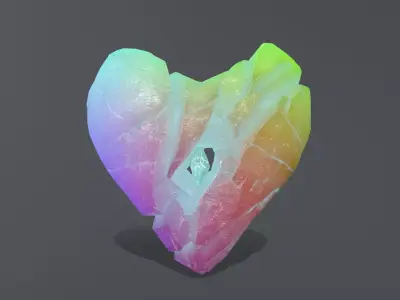 Broken Heart Low-poly 3D model