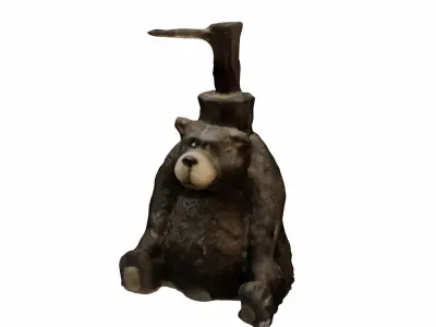 Bear Themed Soap Bottle Dispenser Photoscan Low-poly 3D model