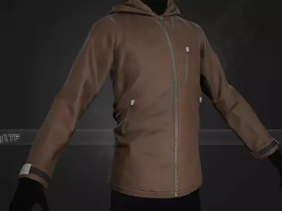 Brown Snowboard Hoodie Style 1  Low-poly 3D model