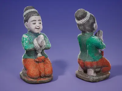 Statues Pack Low-poly 3D model