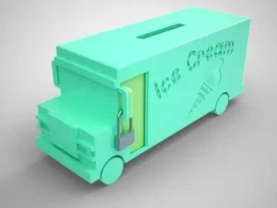 Ice Cream Van Moneybox 3D print model